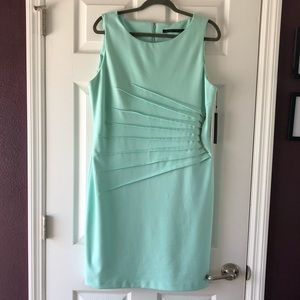 Ivanka Trump Spearmint ruched starburst dress
